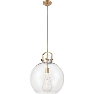 Newton Sphere - 1 Light Pendant In Restoration Style-19.5 Inches Tall and 16 Inches Wide - 1046720