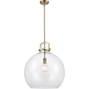 Newton Sphere - 1 Light Pendant In Restoration Style-20.5 Inches Tall and 18 Inches Wide