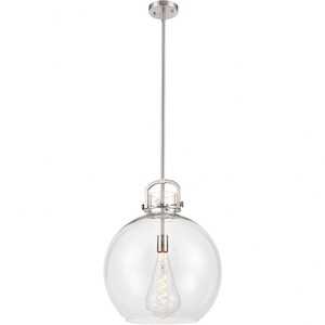 Newton Sphere - 1 Light Pendant In Restoration Style-19.5 Inches Tall and 16 Inches Wide