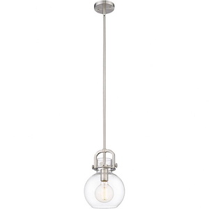Newton Sphere - 1 Light Mini Pendant In Restoration Style-11.38 Inches Tall and 8 Inches Wide