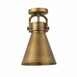 Newton Cone - 1 Light Flush Mount In Industrial Style-14.25 Inches Tall and 8 Inches Wide - 1330008