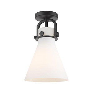 Newton Cone - 1 Light Semi-Flush Mount-12.5 Inch Tall and 8 Inch Wide - 1423055