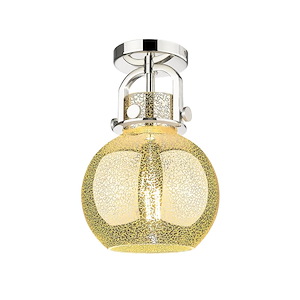 Newton Sphere - 1 Light Flush Mount-12 Inch Tall and 8 Inch Wide - 1373899
