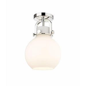 Newton Sphere - 1 Light Flush Mount In Industrial Style-12 Inches Tall and 8 Inches Wide