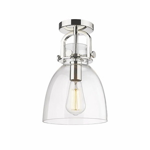 Newton Bell - 1 Light Flush Mount In Industrial Style-12.5 Inches Tall and 8 Inches Wide