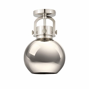 Newton Sphere - 1 Light Flush Mount In Industrial Style-12 Inches Tall and 8 Inches Wide - 1297527