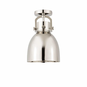 Newton Bell - 1 Light Flush Mount In Industrial Style-12.5 Inches Tall and 8 Inches Wide