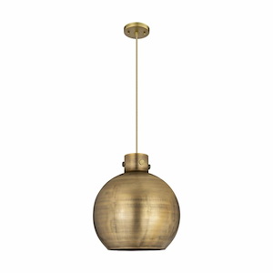 Newton Sphere - 1 Light Cord Hung Pendant In Industrial Style-15.38 Inches Tall and 14 Inches Wide