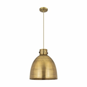 Newton Bell - 1 Light Cord Hung Pendant In Industrial Style-15.38 Inches Tall and 14 Inches Wide - 1329916