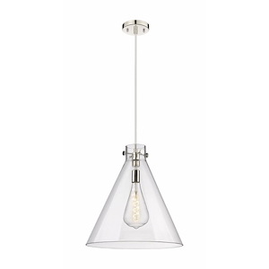 Newton Cone - 1 Light Pendant In Industrial Style-20.13 Inches Tall and 18 Inches Wide - 1291865