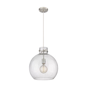 Newton Sphere - 1 Light Cord Hung Pendant-15 Inch Tall and 14 Inch Wide - 1291939