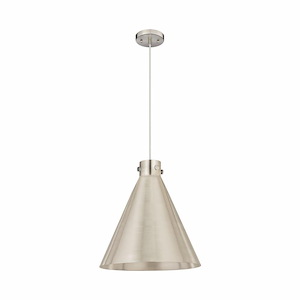 Newton Cone - 1 Light Pendant In Industrial Style-20.13 Inches Tall and 18 Inches Wide - 1297588