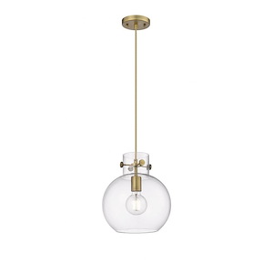 Newton Sphere - 1 Light Pendant In Industrial Style-11.13 Inches Tall and 10 Inches Wide