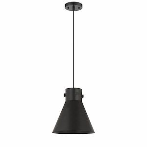 Newton Cone - 1 Light Pendant with Metal Shade In Industrial Style-11 Inches Tall and 10 Inches Wide - 1297547