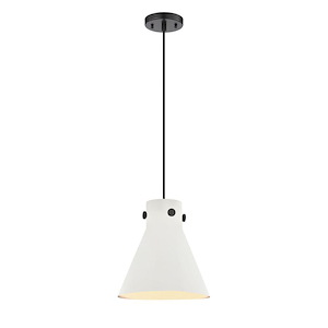 Newton Cone - 1 Light Cord Hung Pendant-11.38 Inch Tall and 10 Inch Wide - 1423372