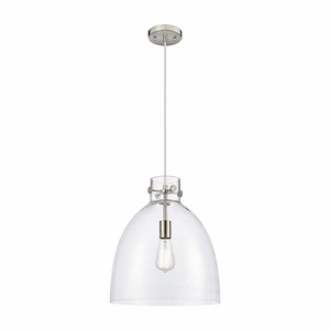 Newton Bell - 1 Light Pendant In Industrial Style-16 Inches Tall and 14 Inches Wide - 1297593