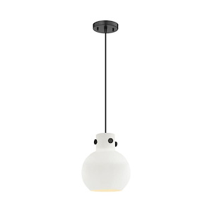 Newton Sphere - 1 Light Cord Hung Pendant-11.38 Inch Tall and 8 Inch Wide - 1423223