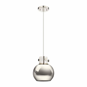 Newton Sphere - 1 Light Pendant with Metal Shade In Industrial Style-9.13 Inches Tall and 8 Inches Wide