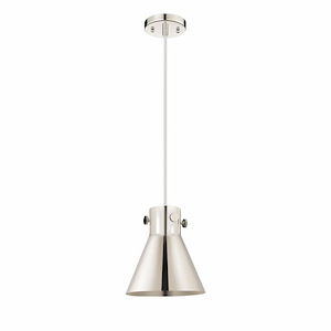 Newton Cone - 1 Light Pendant with Metal Shade In Industrial Style-9.88 Inches Tall and 8 Inches Wide - 1297668