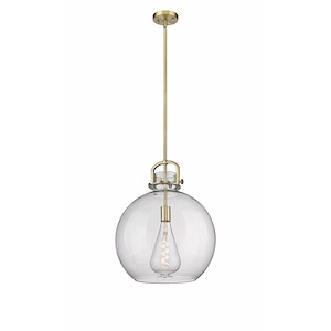 Newton Sphere - 1 Light Stem Hung Pendant In Industrial Style-21.38 Inches Tall and 16 Inches Wide - 1291866