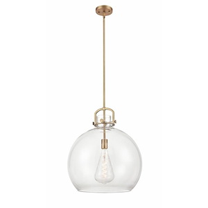 Newton Sphere - 1 Light Stem Hung Pendant In Industrial Style-22.5 Inches Tall and 18 Inches Wide - 1291860