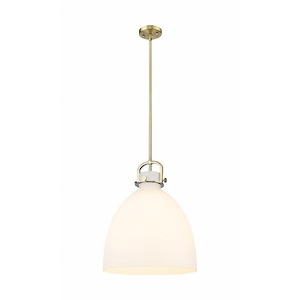 Newton Bell - 1 Light Stem Hung Pendant In Industrial Style-21.63 Inches Tall and 16 Inches Wide