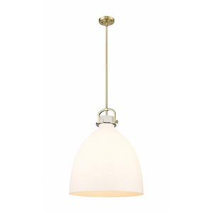 Newton Bell - 1 Light Stem Hung Pendant In Industrial Style-23.88 Inches Tall and 18 Inches Wide