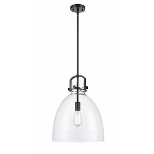 Newton Bell - 1 Light Stem Hung Pendant In Industrial Style-20.25 Inches Tall and 14 Inches Wide - 1291867
