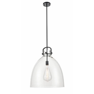 Newton Bell - 1 Light Stem Hung Pendant In Industrial Style-23.88 Inches Tall and 18 Inches Wide - 1291871