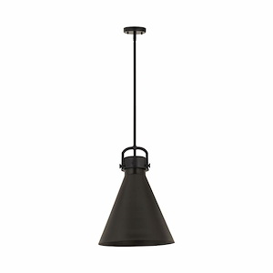 Newton Cone - 1 Light Stem Hung Pendant In Industrial Style-19.63 Inches Tall and 16 Inches Wide