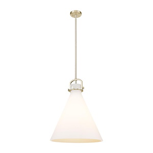 Newton Cone - 1 Light Stem Hung Pendant-20 Inch Tall and 18 Inch Wide - 1373886