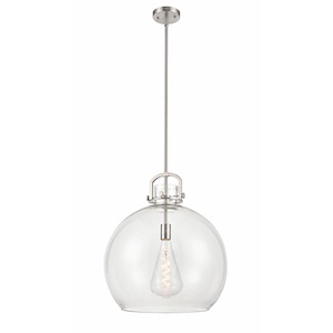 Newton Sphere - 1 Light Stem Hung Pendant In Industrial Style-22.5 Inches Tall and 18 Inches Wide - 1291860