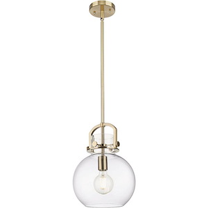 Newton Sphere - 1 Light Glass Stem Hung Mini Pendant-13.38 Inch Tall and 10 Inch Wide - 1423059
