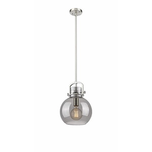 Newton Sphere - 1 Light Stem Hung Pendant In Industrial Style-15.38 Inches Tall and 10 Inches Wide - 1291894