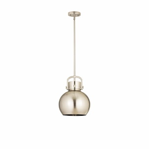 Newton Sphere - 1 Light Pendant with Metal Shade In Industrial Style-15.38 Inches Tall and 10 Inches Wide - 1297549