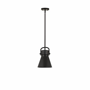 Newton Cone - 1 Light Stem Hung Pendant In Industrial Style-11.38 Inches Tall and 8 Inches Wide - 1329917
