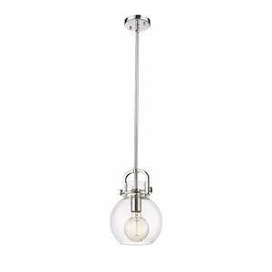Newton Sphere - 1 Light Stem Hung Pendant In Industrial Style-11.25 Inches Tall and 8 Inches Wide - 1291861