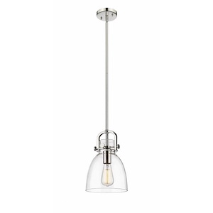 Newton Bell - 1 Light Stem Hung Pendant In Industrial Style-11.75 Inches Tall and 8 Inches Wide - 1291896