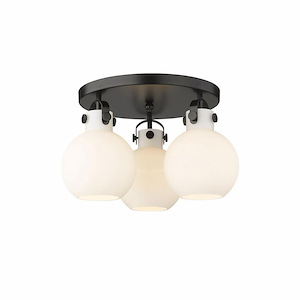 Newton Sphere - 3 Light Flush Mount In Industrial Style-10.63 Inches Tall and 19.63 Inches Wide