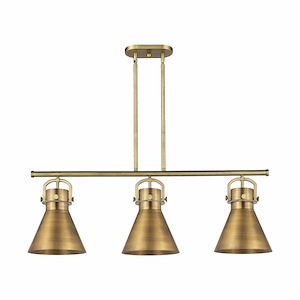 Newton Cone - 3 Light Island In Industrial Style-13 Inches Tall and 42 Inches Wide - 1329952
