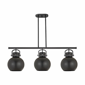 Newton Sphere - 3 Light Island In Industrial Style-14.88 Inches Tall and 42 Inches Wide
