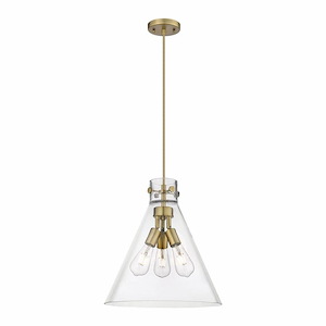 Newton Cone - 3 Light Pendant In Industrial Style-17.75 Inches Tall and 16 Inches Wide - 1297672