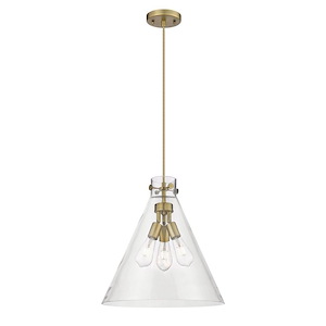 Newton Cone - 3 Light Pendant In Industrial Style-20.13 Inches Tall and 18 Inches Wide
