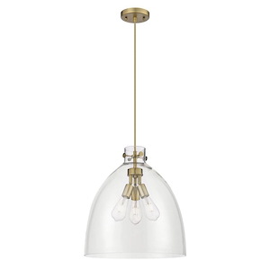Newton Bell - 3 Light Pendant In Industrial Style-19.63 Inches Tall and 18 Inches Wide - 1291956
