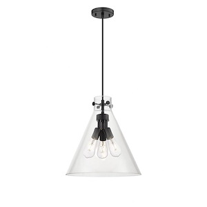 Newton Cone - 3 Light Pendant In Industrial Style-17.75 Inches Tall and 16 Inches Wide - 1291882