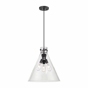 Newton Cone - 3 Light Pendant In Industrial Style-20.13 Inches Tall and 18 Inches Wide - 1291975