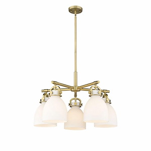 Newton Bell - 5 Light Chandelier In Industrial Style-16 Inches Tall and 26 Inches Wide - 1297597