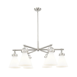 Newton Cone - 6 Light Stem Hung Arched Chandelier-16 Inch Tall and 26 Inch Wide - 1373872