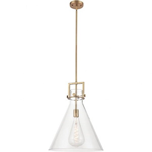 Newton Cone - 1 Light Pendant In Restoration Style-20.38 Inches Tall and 16 Inches Wide