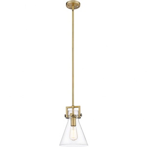 Newton Cone - 1 Light Mini Pendant In Restoration Style-11.38 Inches Tall and 8 Inches Wide